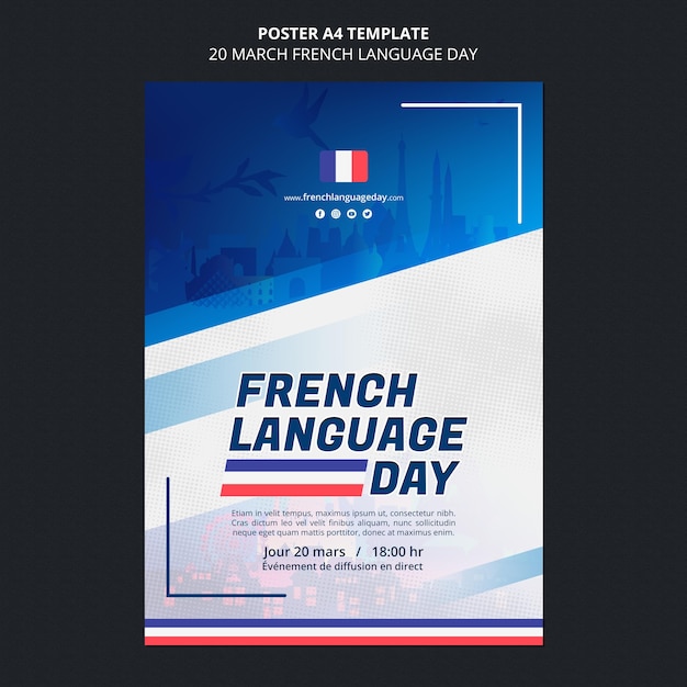 French language day poster template