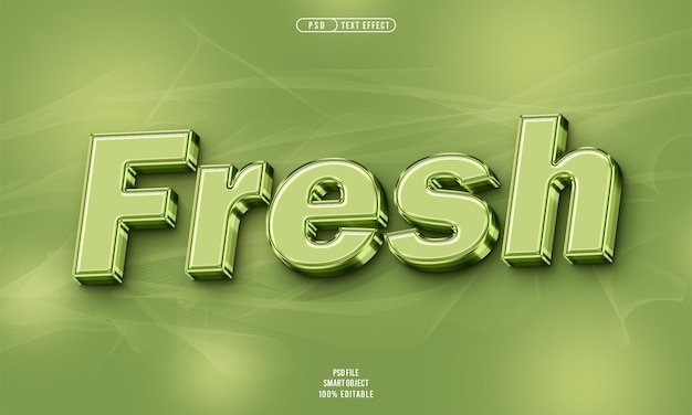 Free PSD fresh 3d editable text effect