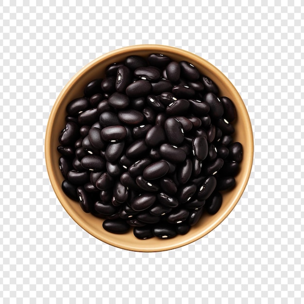 Fresh black beans isolated on transparent background