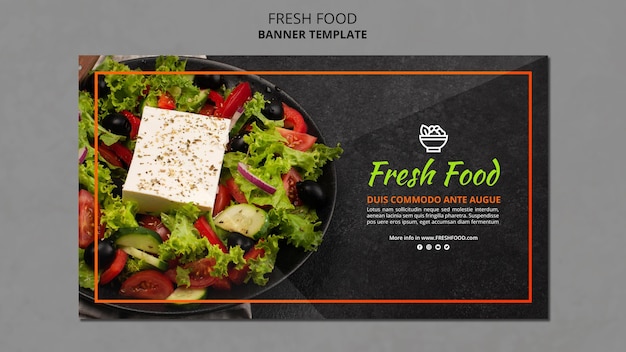 Fresh food ad banner template