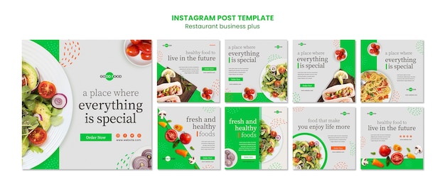 Fresh and healthy foods instagram posts collection