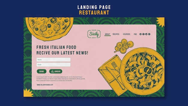 Free PSD fresh homemade food landing page