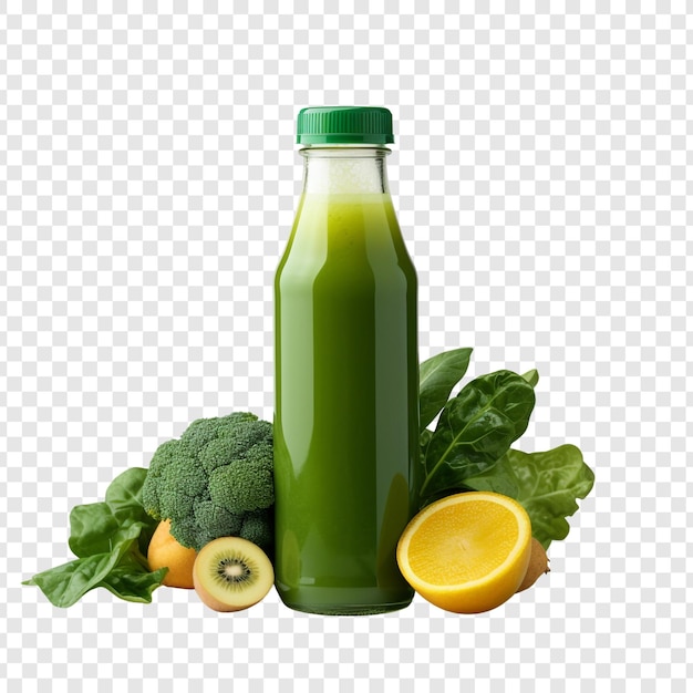 Free PSD fresh juice cleanse bottle isolated on transparent background