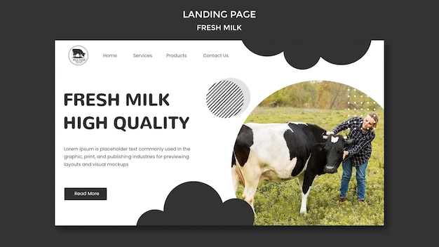 Fresh milk landing page