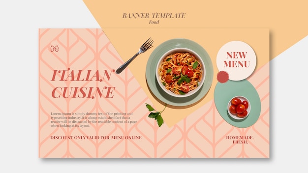 Free PSD fresh pasta banner template