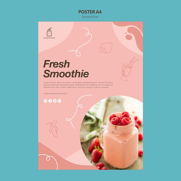 Free PSD fresh smoothie poster template