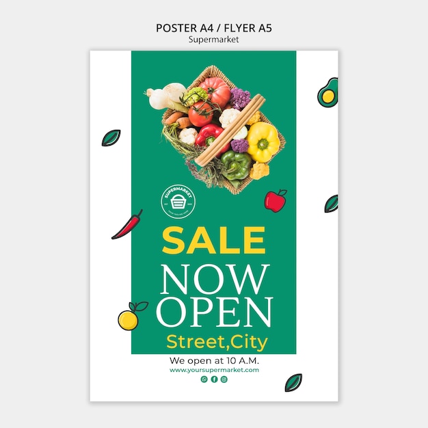 Free PSD fresh supermarket template design