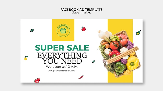 Free PSD fresh supermarket template design