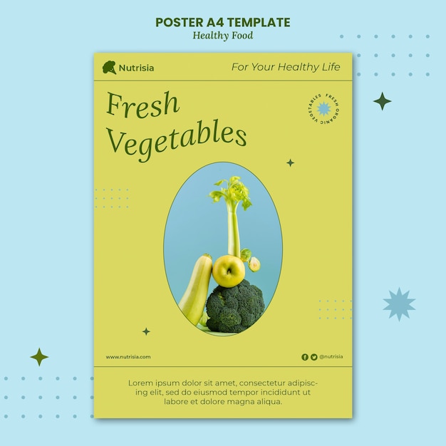 Fresh vegetables poster template