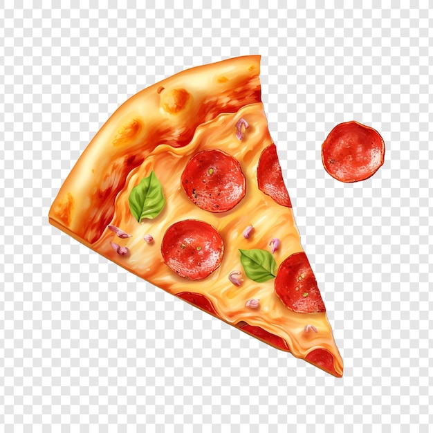 Free PSD freshly baked pizza with a cut slice isolated on transparent background