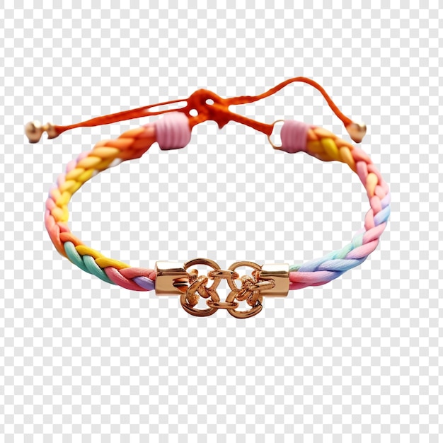 Free PSD friendship bracelet jewellery isolated on transparent background