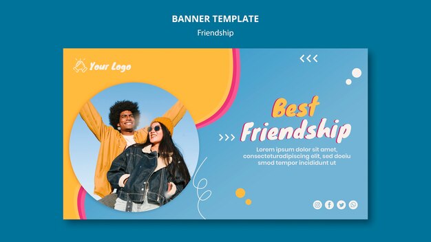 Friendship concept banner template