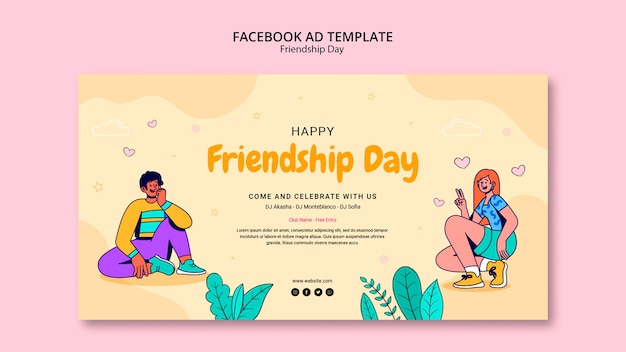 Friendship day celebration facebook template