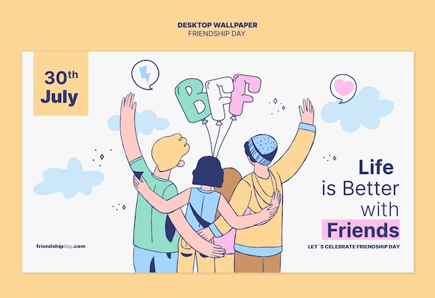 Free PSD friendship day celebration template