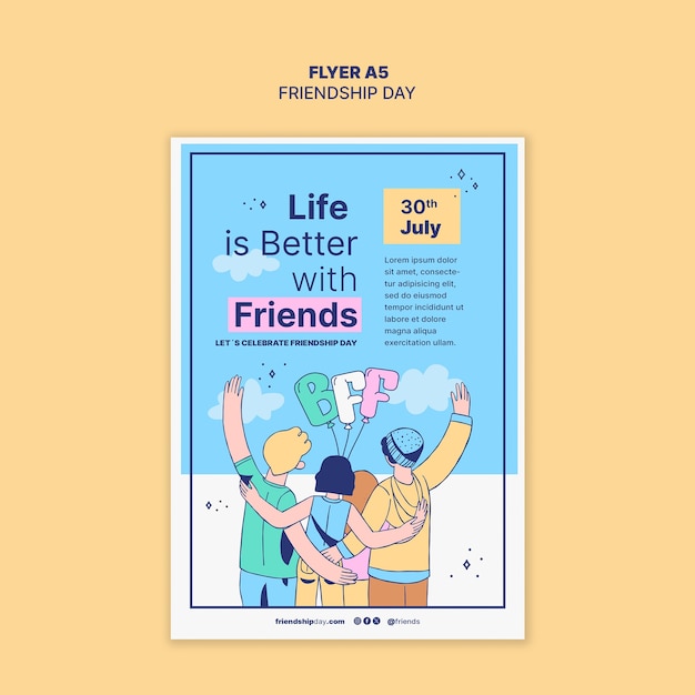 Free PSD friendship day celebration template