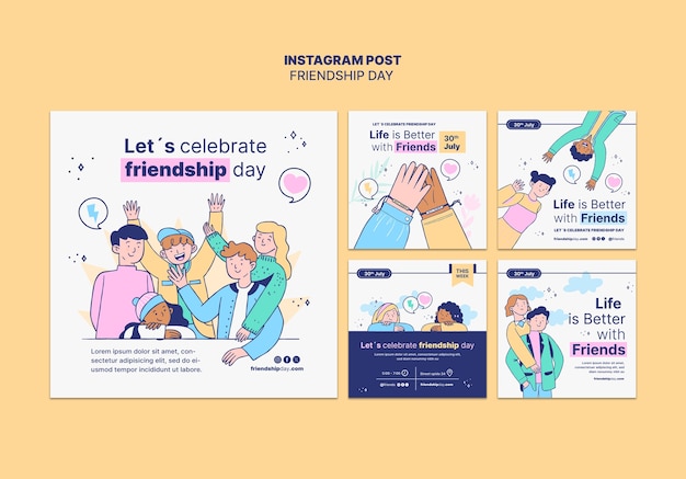 Free PSD friendship day celebration template