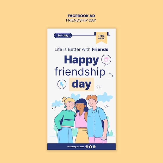 Free PSD friendship day celebration template