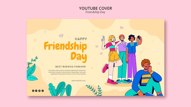 Free PSD friendship day celebration youtube cover