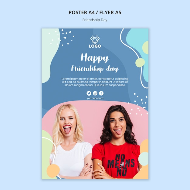 Free PSD friendship day flyer template design