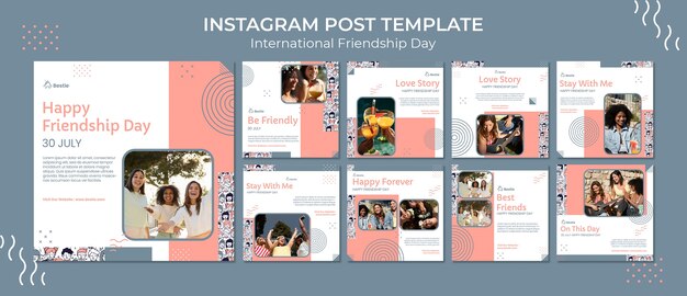 Friendship day instagram posts template design