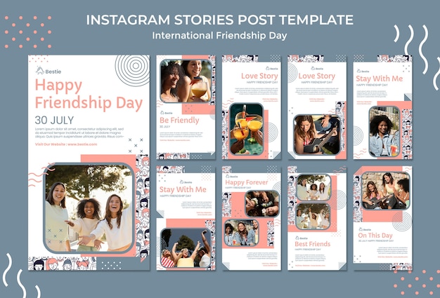 Free PSD friendship day instagram stories template design