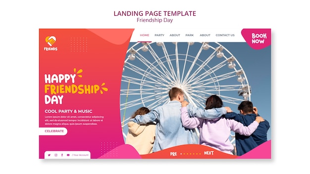 Free PSD friendship day landing page design template