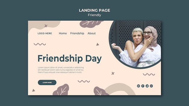 Friendship day landing page template