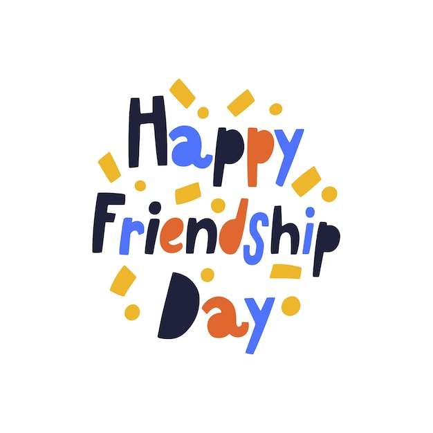 Free PSD friendship day lettering  isolated