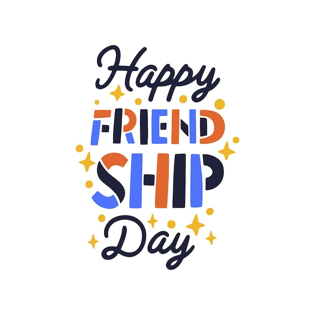 Free PSD friendship day lettering  isolated