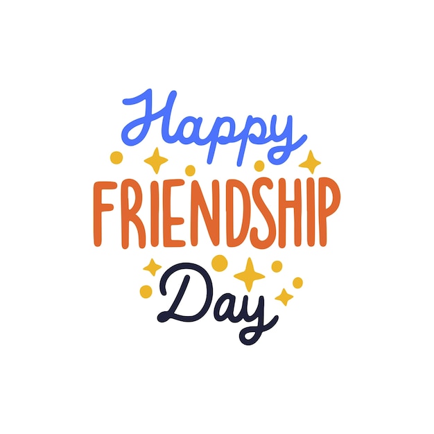 Free PSD friendship day lettering  isolated