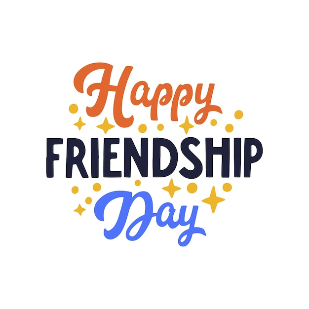 Free PSD friendship day lettering  isolated