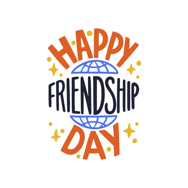 Free PSD friendship day lettering  isolated