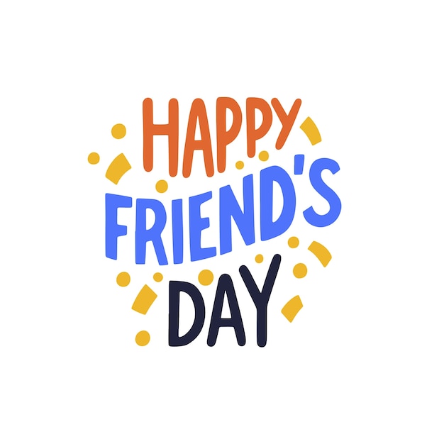 Free PSD friendship day lettering  isolated