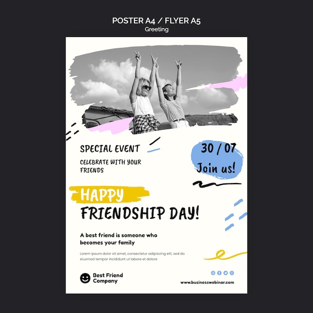 Friendship day poster template