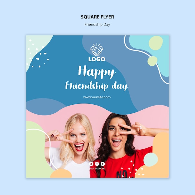 Free PSD friendship day square flyer design