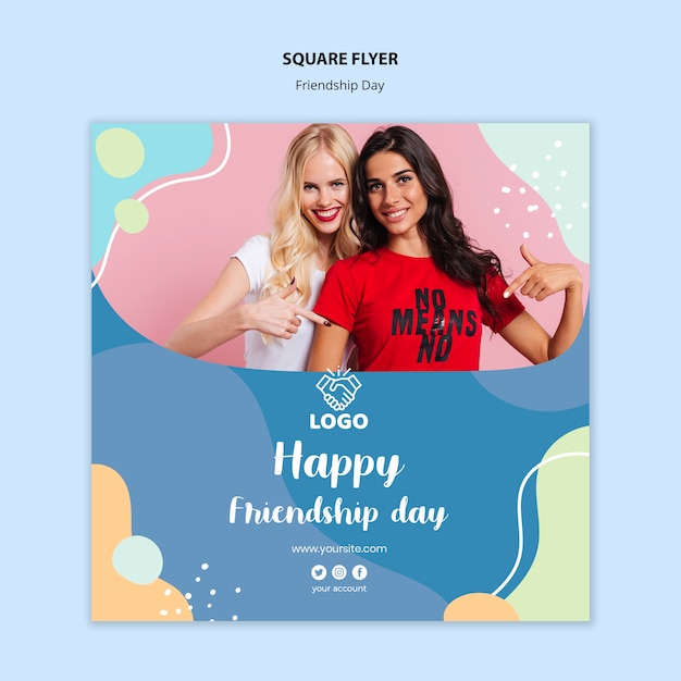 Free PSD friendship day square flyer