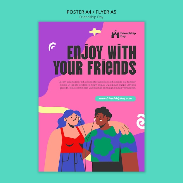 Free PSD friendship day template design