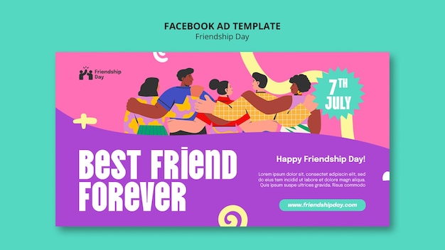 Free PSD friendship day template design