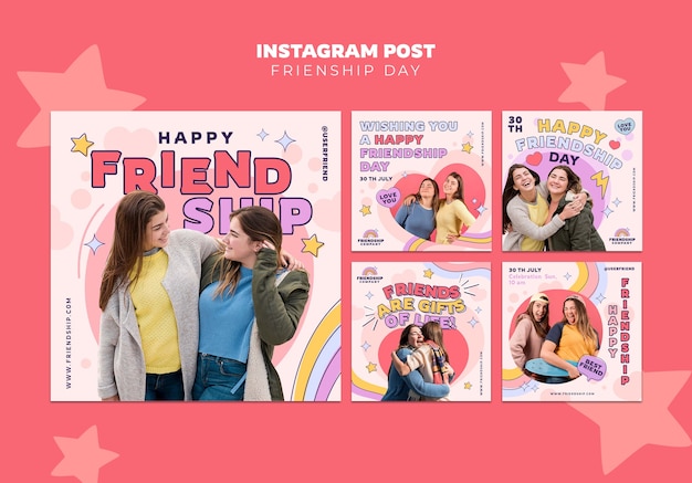 Free PSD friendship day template design