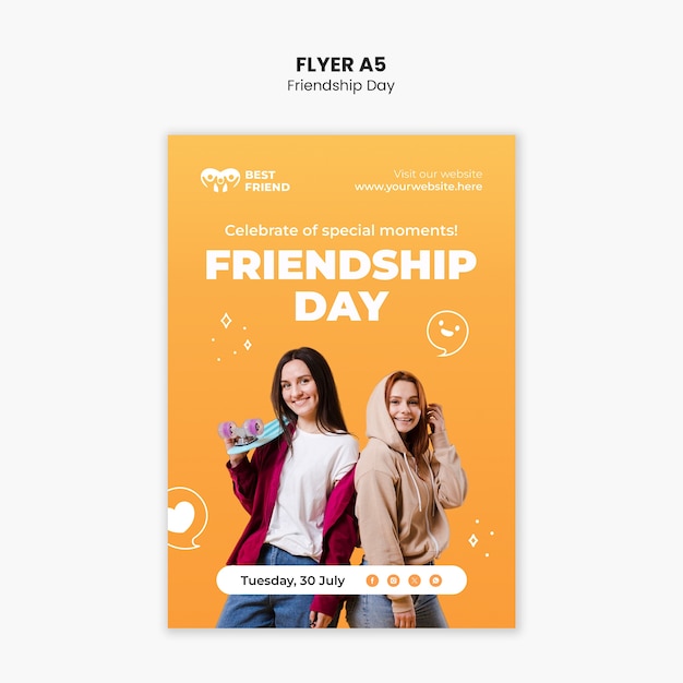 Free PSD friendship day template design