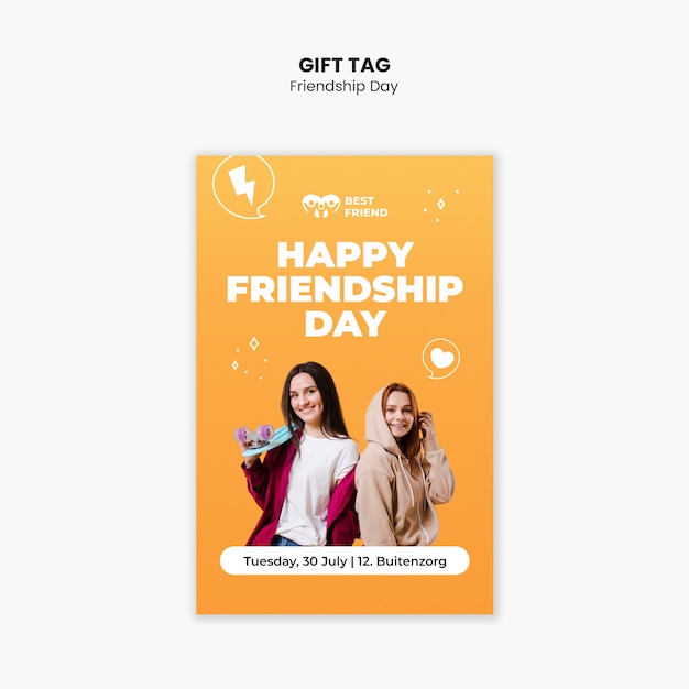 Free PSD friendship day template design