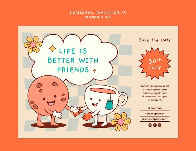 Free PSD friendship day template design