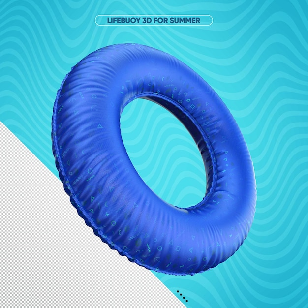 Free PSD front lifebuoy for summer blue