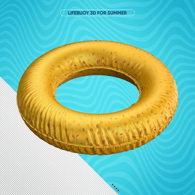 Free PSD front lifebuoy for summer yellow