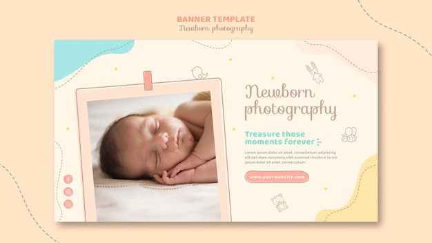 Front view sleepy baby banner template