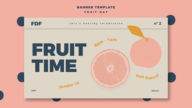 Free PSD fruit day banner template