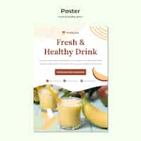 Free PSD fruit juice template poster