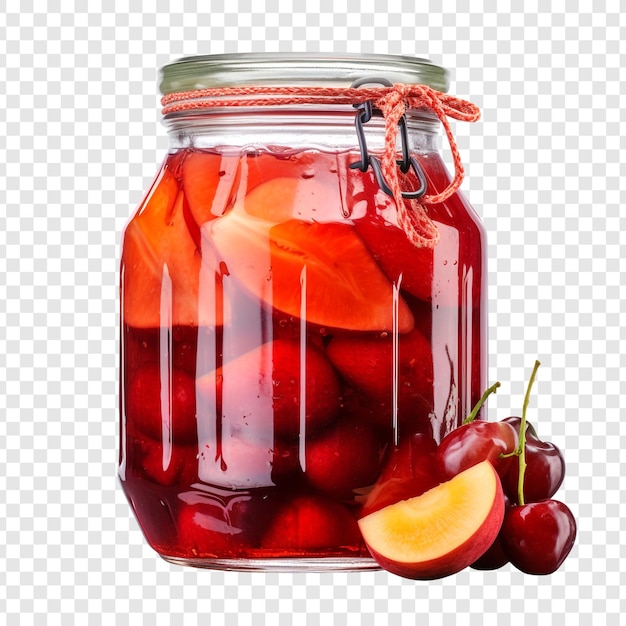 Free PSD fruit preserves jar bottle isolated on transparent background