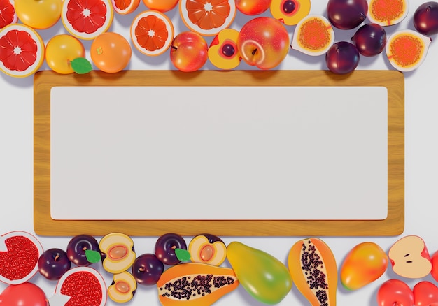 Free PSD fruit sale blank banner background