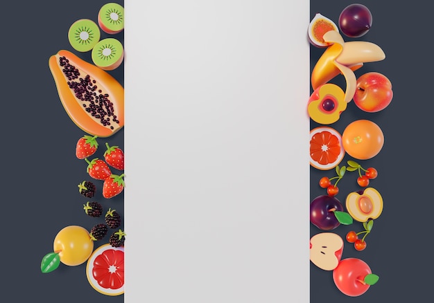 Free PSD fruit sale blank banner background